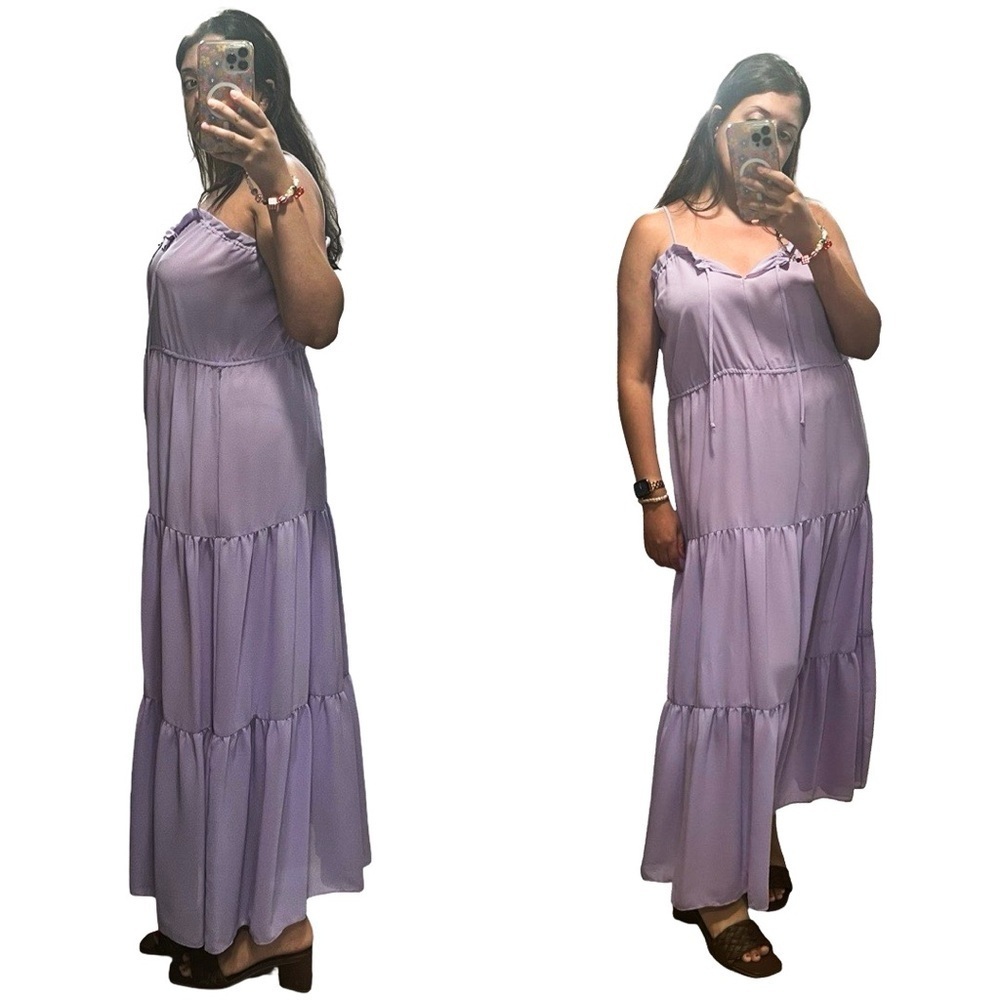 VINTAGE URSULA OF SWITZERLAND Lilac Sheer Mother of The Bride Maxi Dress  Sz L